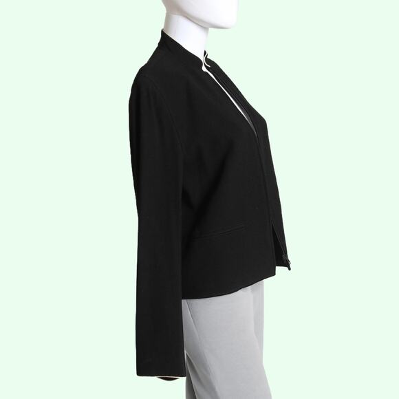 MARK EISEN Vintage Black Stand Collar Cropped Jacket - Picture 4 of 7
